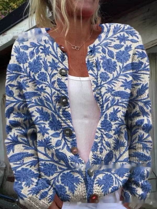 Printed Casual Cloak Coat Cardigan Sweater Limorista