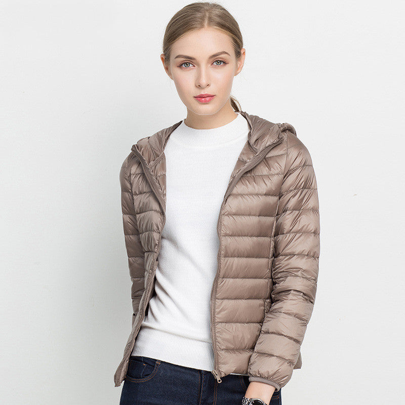 Lightweight Down Jacket Women Short Hooded Super Lightweight Limorista