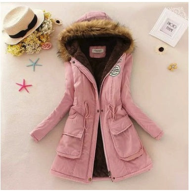 Thick Winter Jacket Women Large Size Long Section Hooded parka outerwear new fashion fur collar Slim padded cotton warm coat Limorista