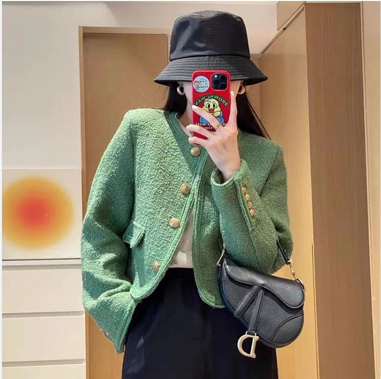 High-grade Green Classic Style French Jacket Limorista