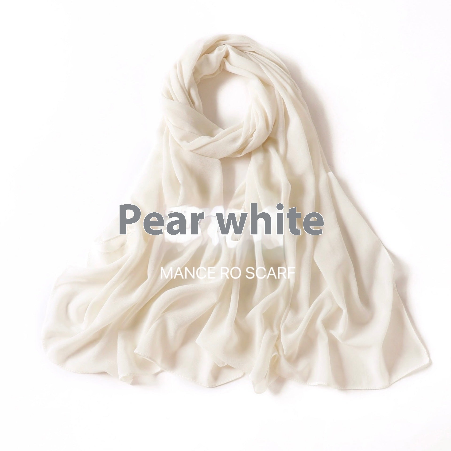 Pure Color Pearl Chiffon Scarf Headcloth Veil Chiffon Scarf Limorista