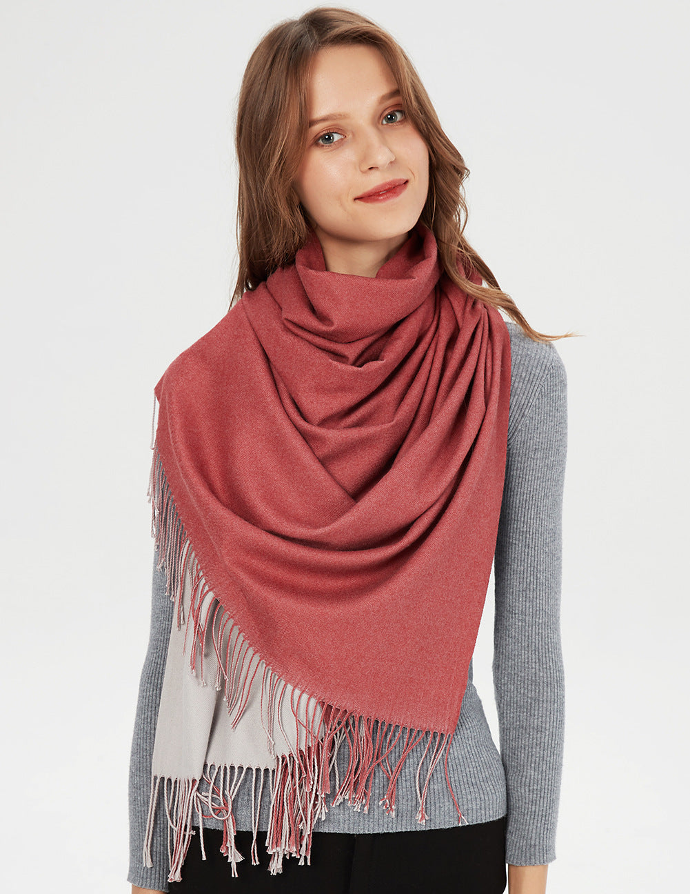 Korean double-sided faux cashmere shawl Limorista