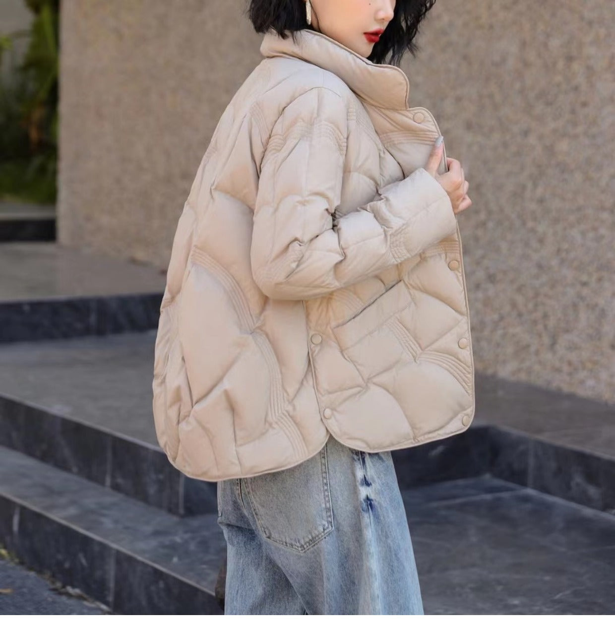 Lightweight Down Jacket Female Loose Lapel Limorista