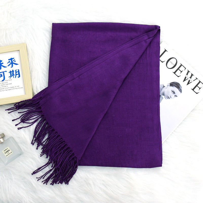 Annual Meeting Warm Cashmere Tassel Scarf Limorista