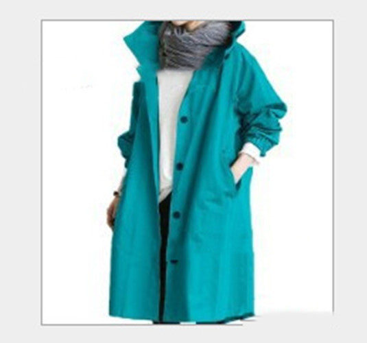 Women Windbreaker Jacket Casual Loose Button Pockets Hooded Quick Dry Windproof Waterproof Clothes For Outdoor Hiking Camping Limorista