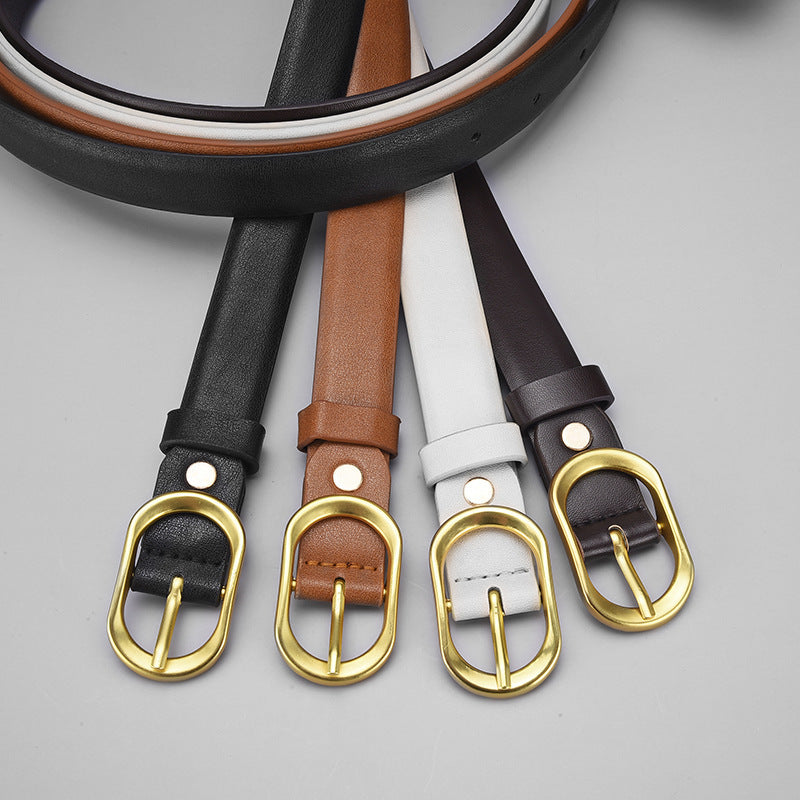 Trendy Unique Jeans All-match Decorative Thin Belt Limorista