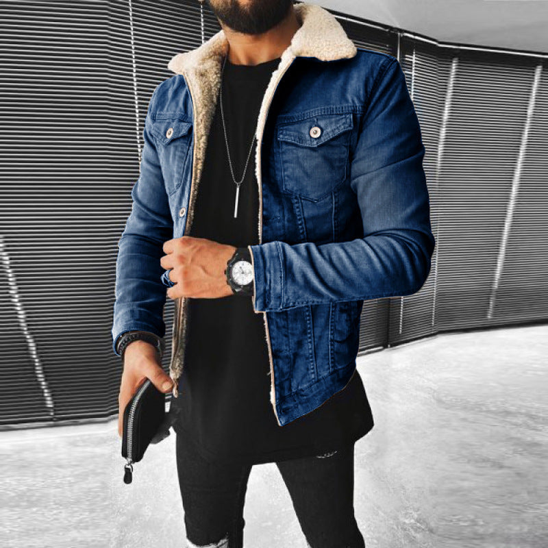 Lamb Wool Thickening Denim Jacket Limorista
