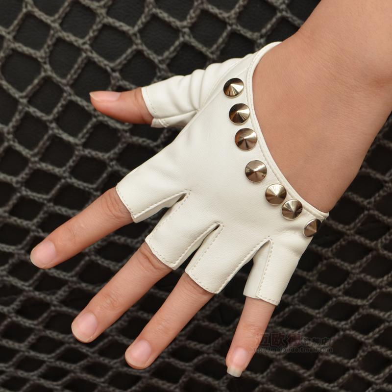Punk Street Dance Studded Half Finger And Half Palm Performance Limorista