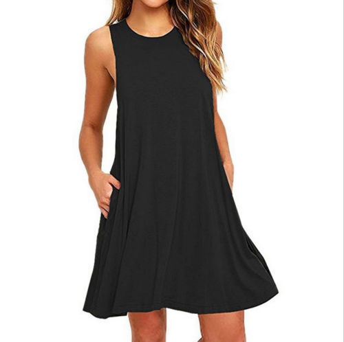Summer Women Casual Pocket Dress Ladies T Shirt Dresses Limorista