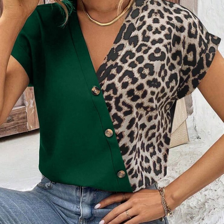 Chemise Pour Femmes Col En V Avec Et Manches Chauve-souris Limorista