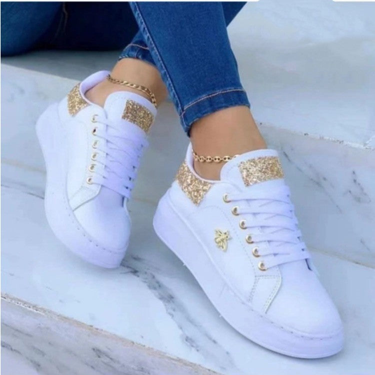 Platform Sneakers Lace-up White Low-top Casual Shoes Limorista