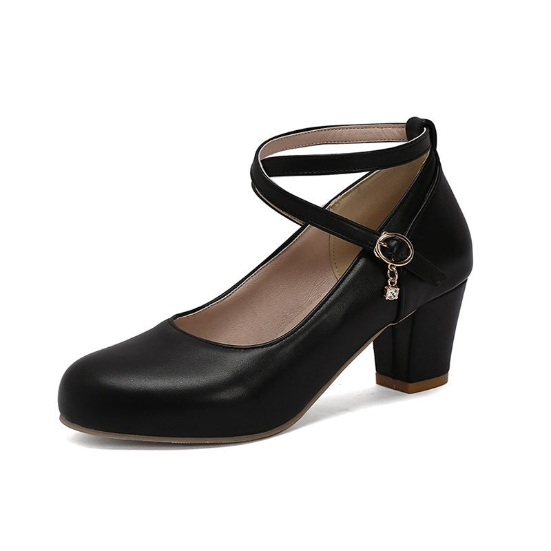 Chunky Heel High Heel Shoes Mary Jane Shoes Work Shoes Limorista