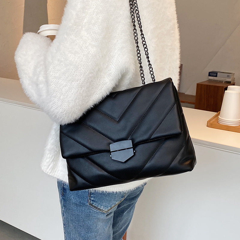 Embroidery Thread Small PU Leather Crossbody Bags for Women Trend Hand Bag Women&