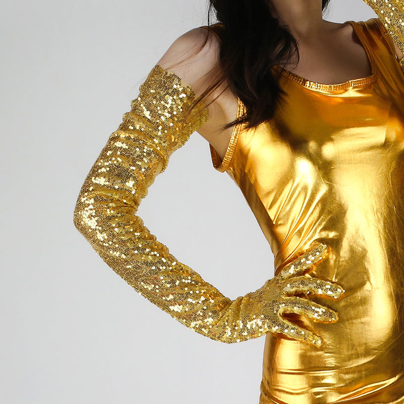 Sequined Sleeve Cover Lace Mesh Specialty Limorista