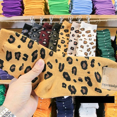 Leopard socks, female leopard, personality, tide, autumn and winter, Korean version, stockings Limorista