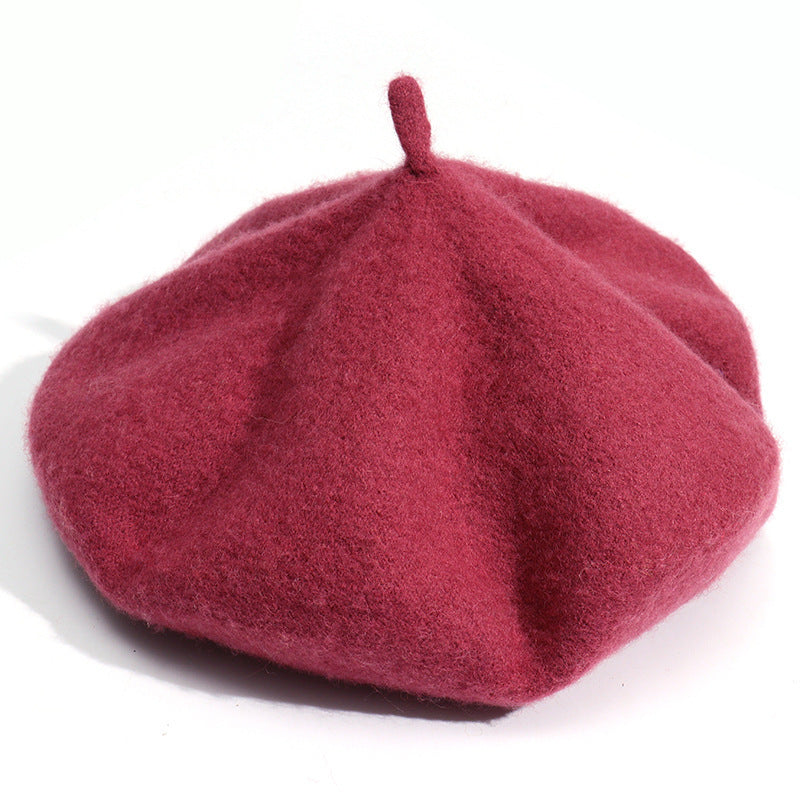 Artistic Wool Candy Color Painter Cap Fashionable Warm Hat Limorista