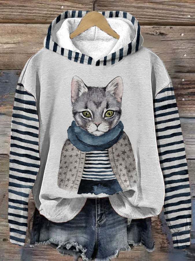 Limorista - Halloween Animal Print Drop-shoulder Long-sleeve Women&