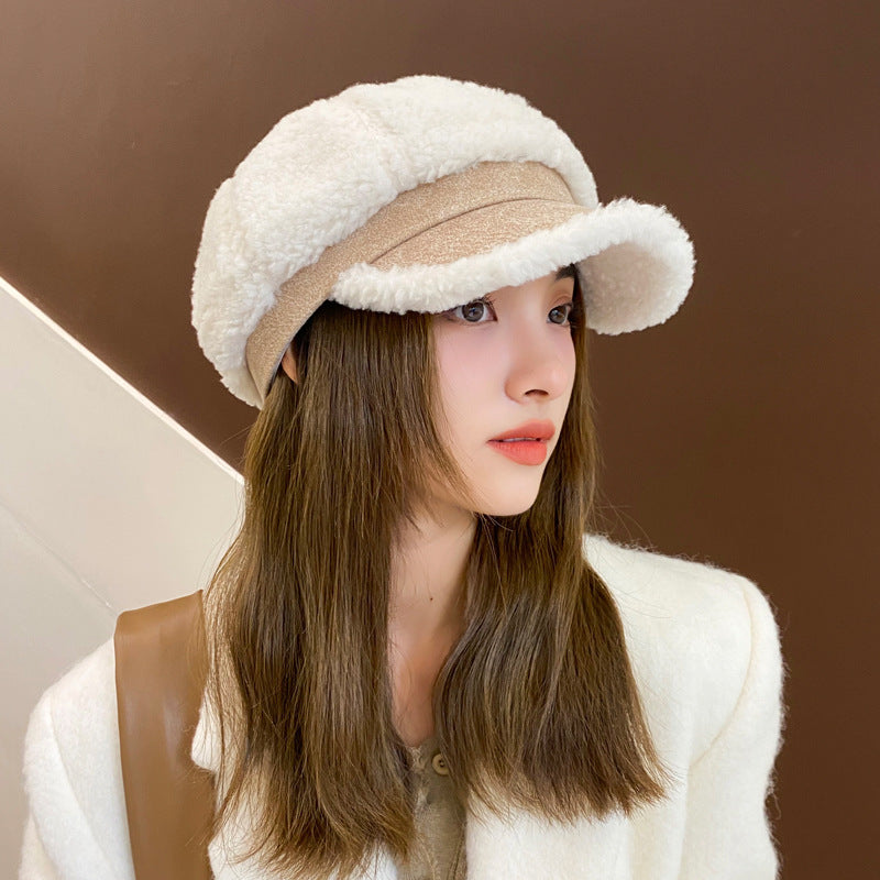 Autumn And Winter Woolen Thick Warm Peaked Cap Limorista