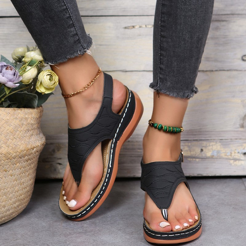 Summer Shoes Roman Retro Style Clip Toe Sandals Women Ankle Buckle Shoes Limorista