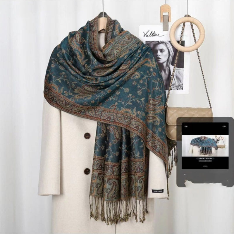 Bohemian Vintage Tassel Cashew Embroidery Ethnic Style Talma Limorista