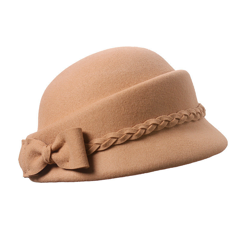 Elegant Bow Beret Wool Top Hat Limorista
