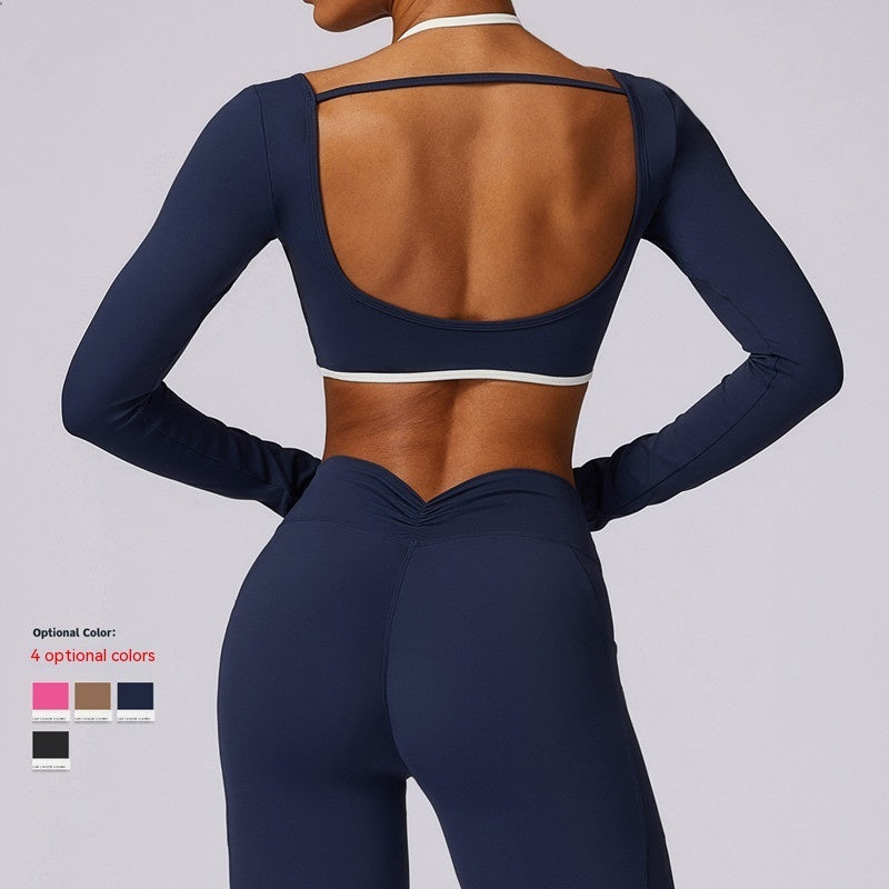 Quick-drying Beauty Back Yoga Clothing Top Long Sleeve Running Exercise T-shirt Long Sleeve Workout Clothes Limorista