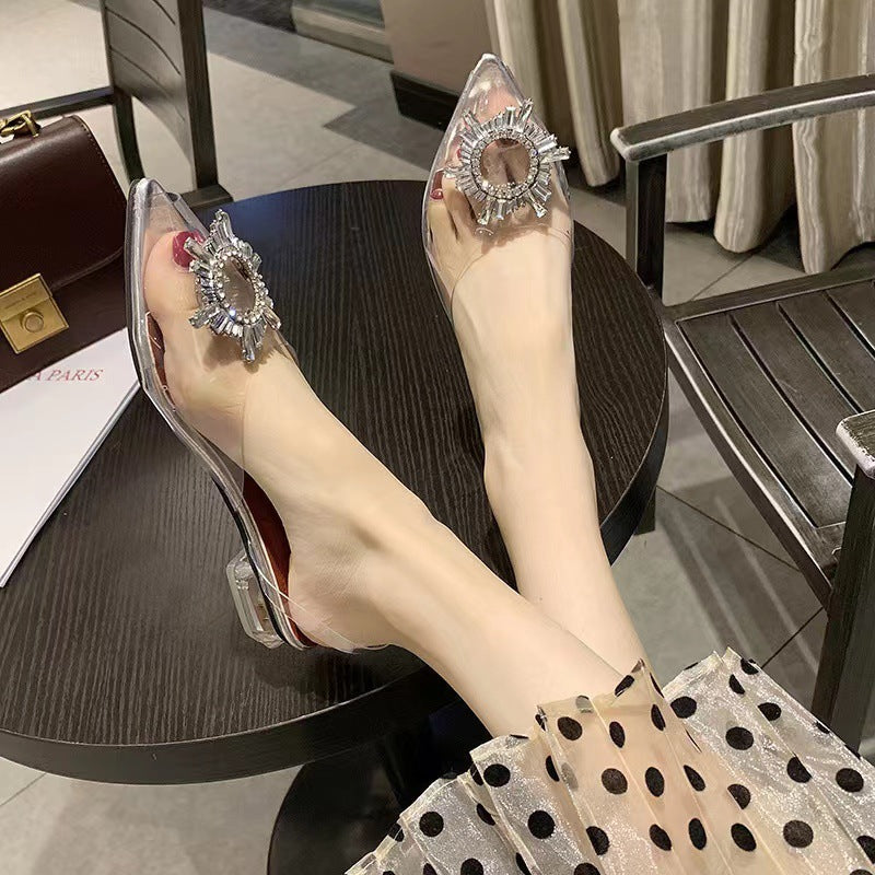 Autumn New Fashion Rhinestone Pointed Toe Stiletto Heel High Heels For Women Limorista