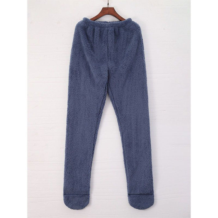 Women Coral Fleece Socks Leggings Winter Warm Sleepwear Ankles Knees Guard Women Home Pants Thick Pajamas Pant Limorista