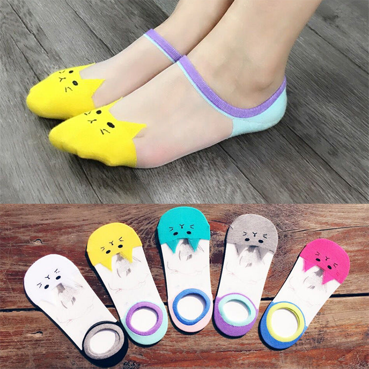 Spring And Summer New Cartoon Ankle Socks Women&