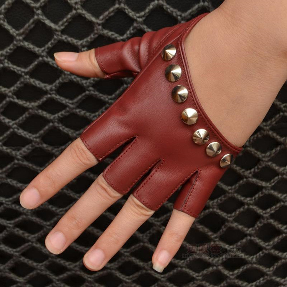 Punk Street Dance Studded Half Finger And Half Palm Performance Limorista