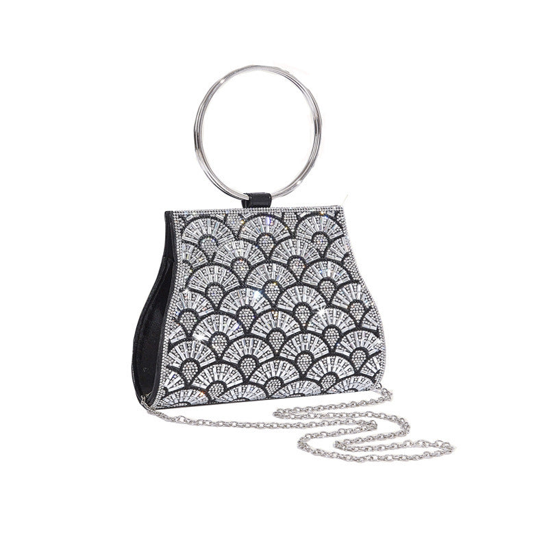Dinner Bag Inlaid With Diamond PU European And American Chain Limorista