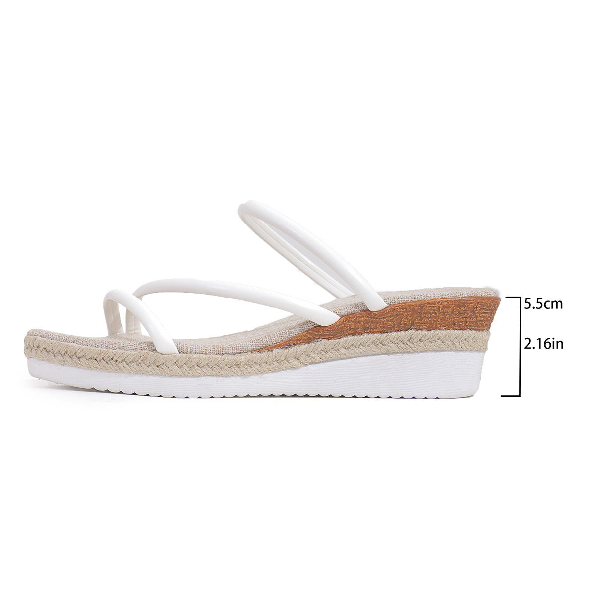 Ethnic Style One Strap Sandals Platform Wedge Buckle Plus Size Limorista