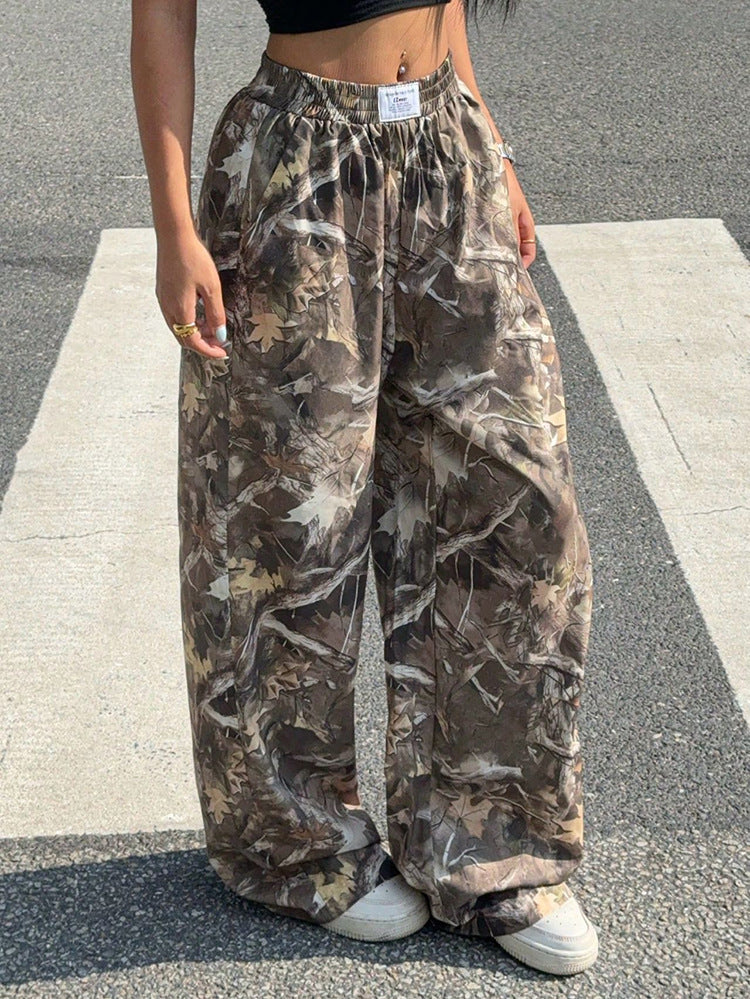 Leopard Print Floral Print Casual Jumpsuit Wide Leg Loose Limorista