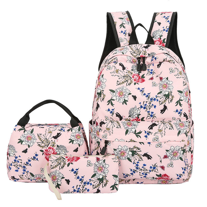 Casual Backpack Three-piece Large Capacity Student Schoolbag Japanese Style Limorista