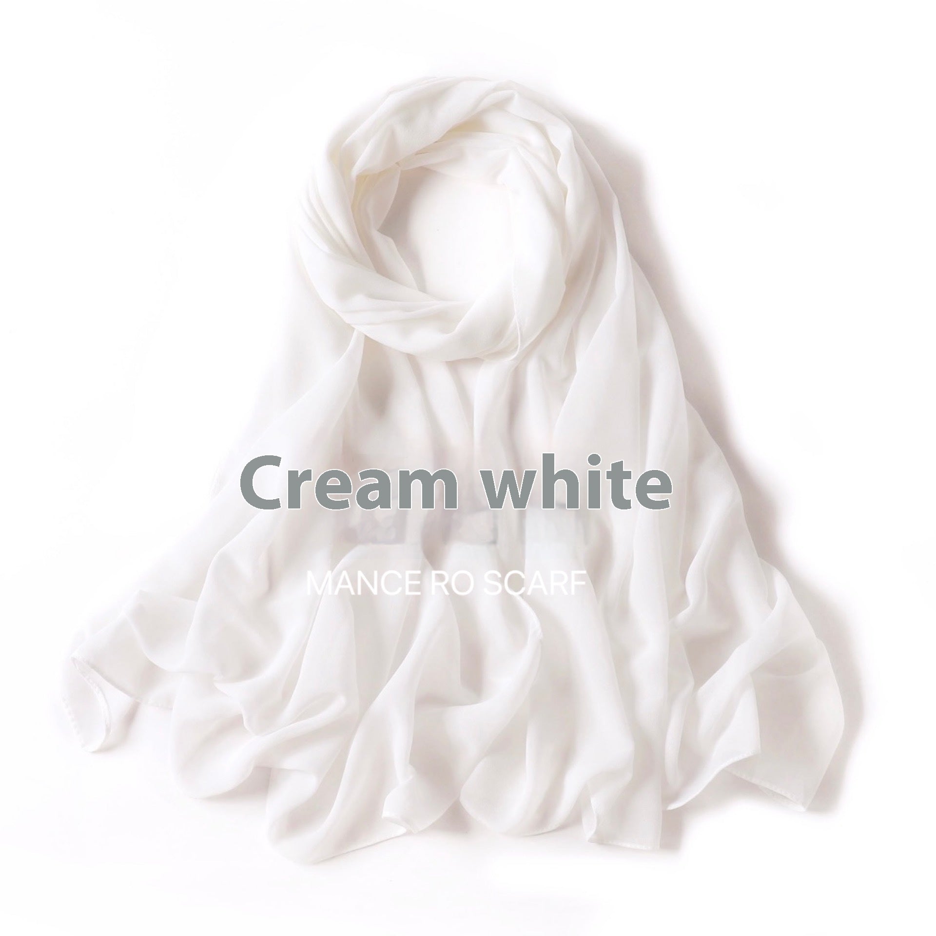 Pure Color Pearl Chiffon Scarf Headcloth Veil Chiffon Scarf Limorista