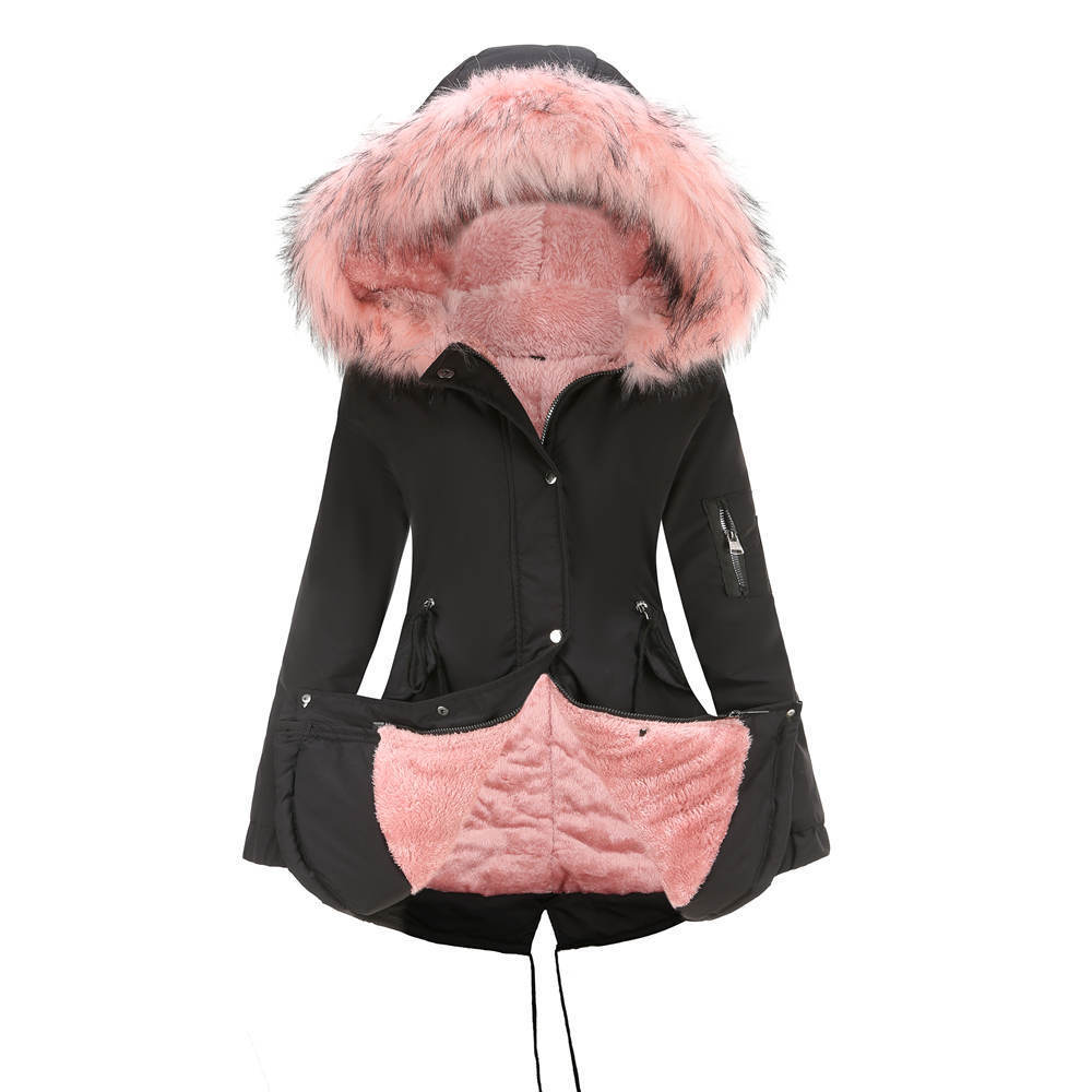 Parka Cotton-padded Coat Mid-length Hooded Limorista