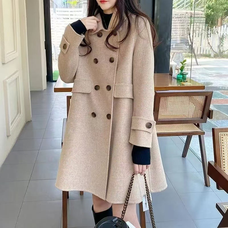 Mid-length Korean Style Doll Collar Autumn And Winter Woolen Woolen Coat Limorista