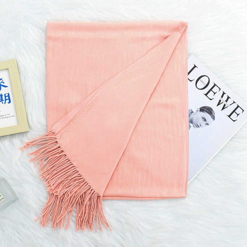 Annual Meeting Warm Cashmere Tassel Scarf Limorista