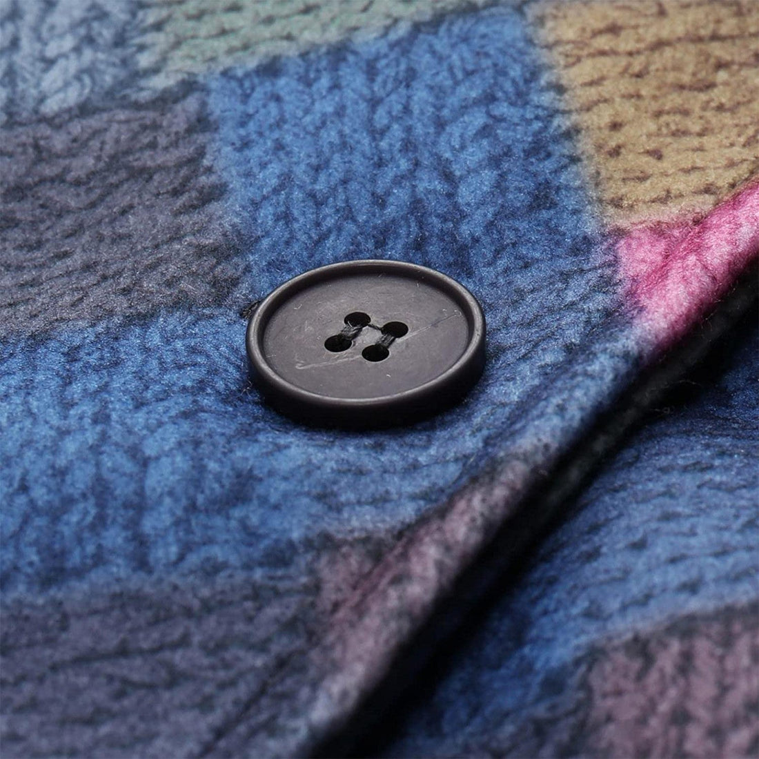 Limorista - Spring And Autumn Casual V-neck Button Irregular Pattern Print Coat For Women