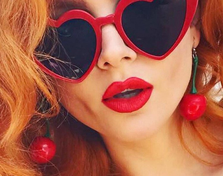 New Trendy Fashion Peach Heart Big Frame Personality Sunglasses Limorista