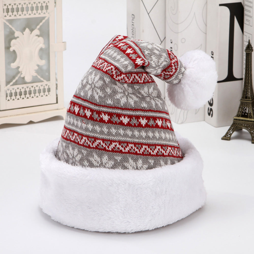 Snowflake Deer Knitted Wool Flannel Christmas Hat Limorista