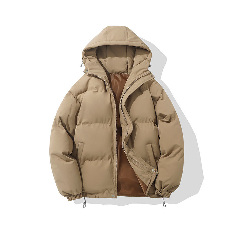 Zipper Solid Color Hooded Padded Jacket Limorista