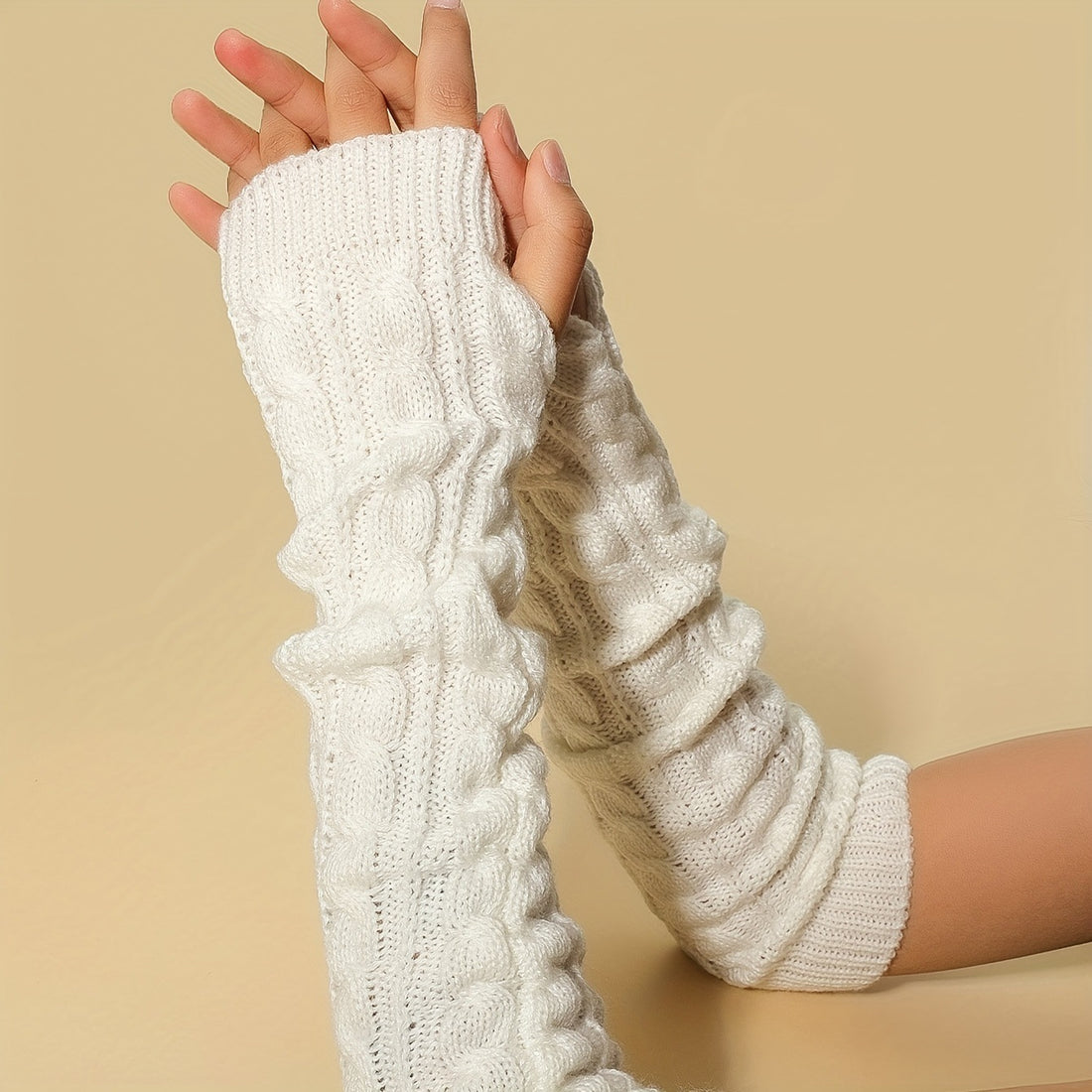 Twist Gloves Wool Half Finger Short Wristband Leakage Finger Arm Sleeve Winter Warm Limorista
