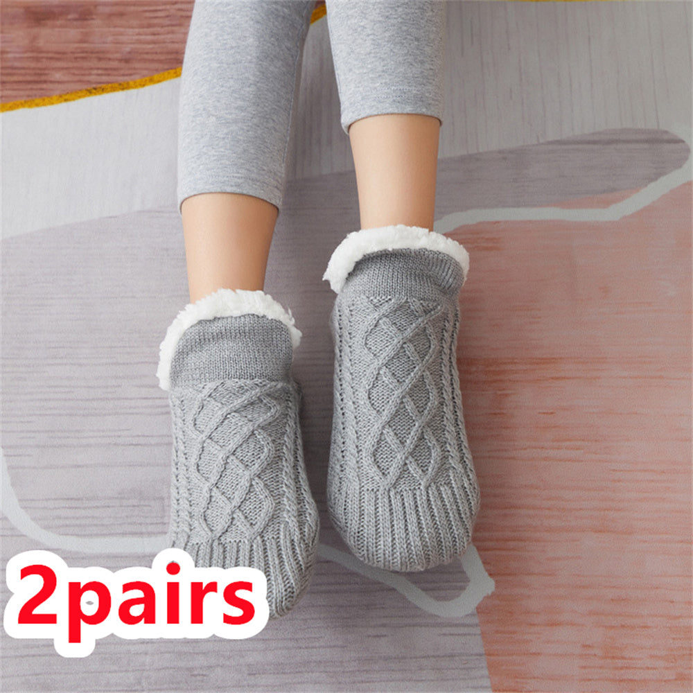 Winter Woolen Socks Women Thicken Warm Home Bedroom Socks Slippers Men Non-slip Foot Warmer Snow Socks Calcetines Mujer Limorista