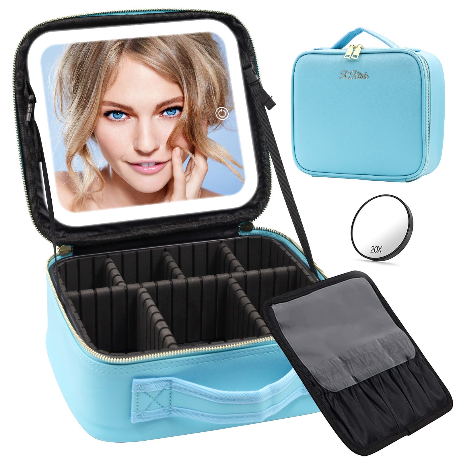 Large Capacity Cosmetic Case With LED Mirror High Sense Multifunctional Storage For Makeup Artist Cosmetic Bag Limorista