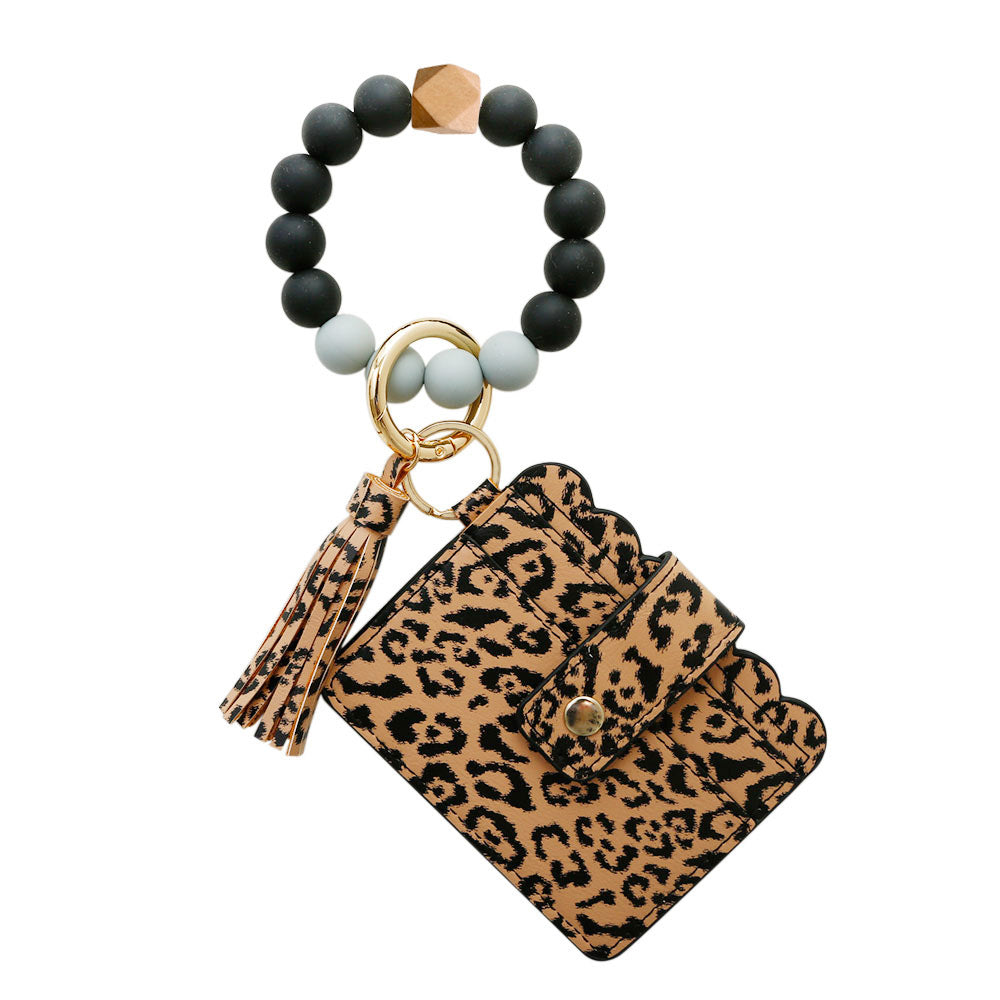 PU Tassel Card Case Silicone Bracelet Key Ring Limorista