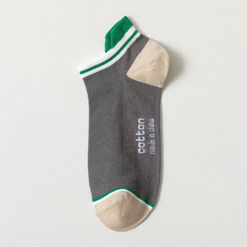 Socks Male Socks Sweat-absorbent Breathable Short Pure Cotton Socks Spring And Summer Thin Low-top Sports Mesh Men&