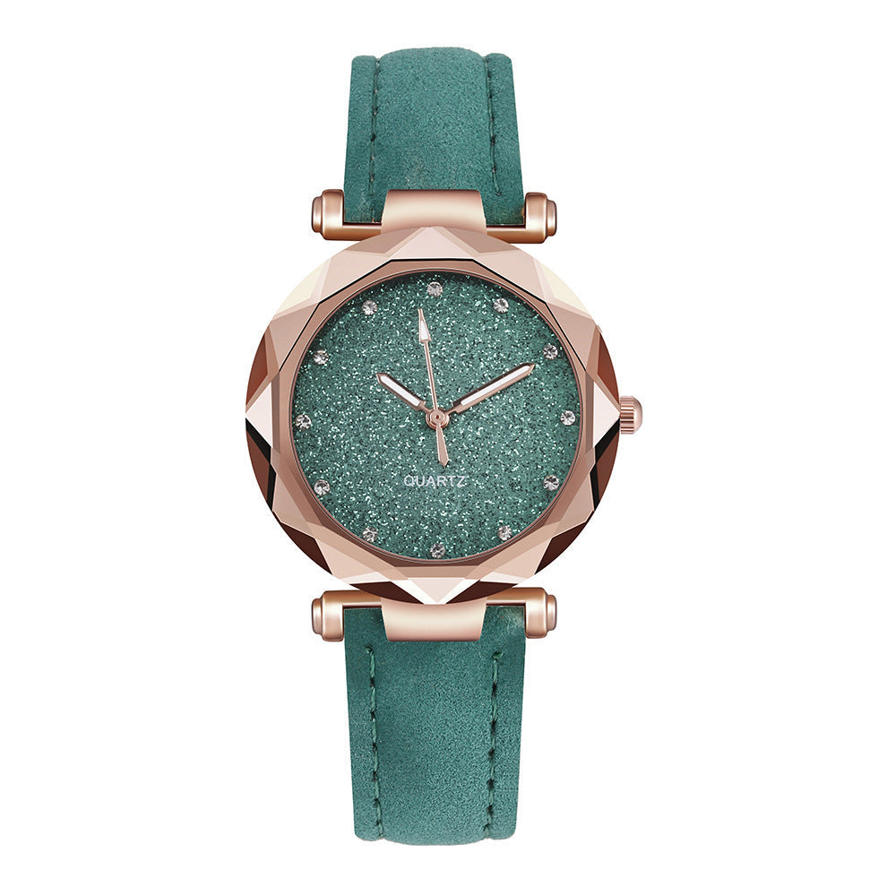 Casual Women Romantic Starry Sky Wrist Watch Leather Rhinestone Designer Ladies Clock Limorista