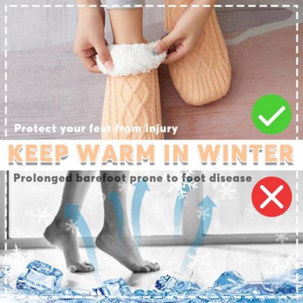 Winter Woolen Socks Women Thicken Warm Home Bedroom Socks Slippers Men Non-slip Foot Warmer Snow Socks Calcetines Mujer Limorista