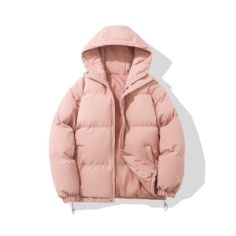 Zipper Solid Color Hooded Padded Jacket Limorista